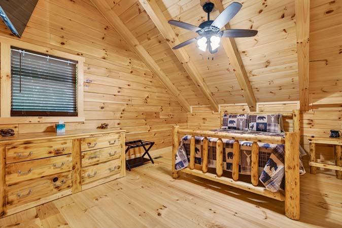 Welcoming cabin atmosphere in a wooded setting
