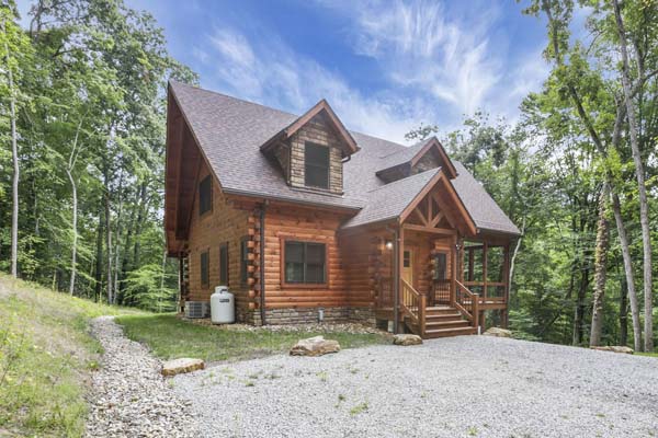 Shagbark Hickory Ridge, Hocking Hills — side and front elevation on the wooded ridge
