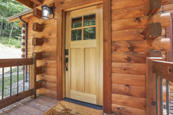 Shagbark Hickory Ridge, Hocking Hills — craftsman front door under the covered entry