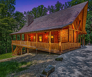 Whispering Trees Lodge porch, side